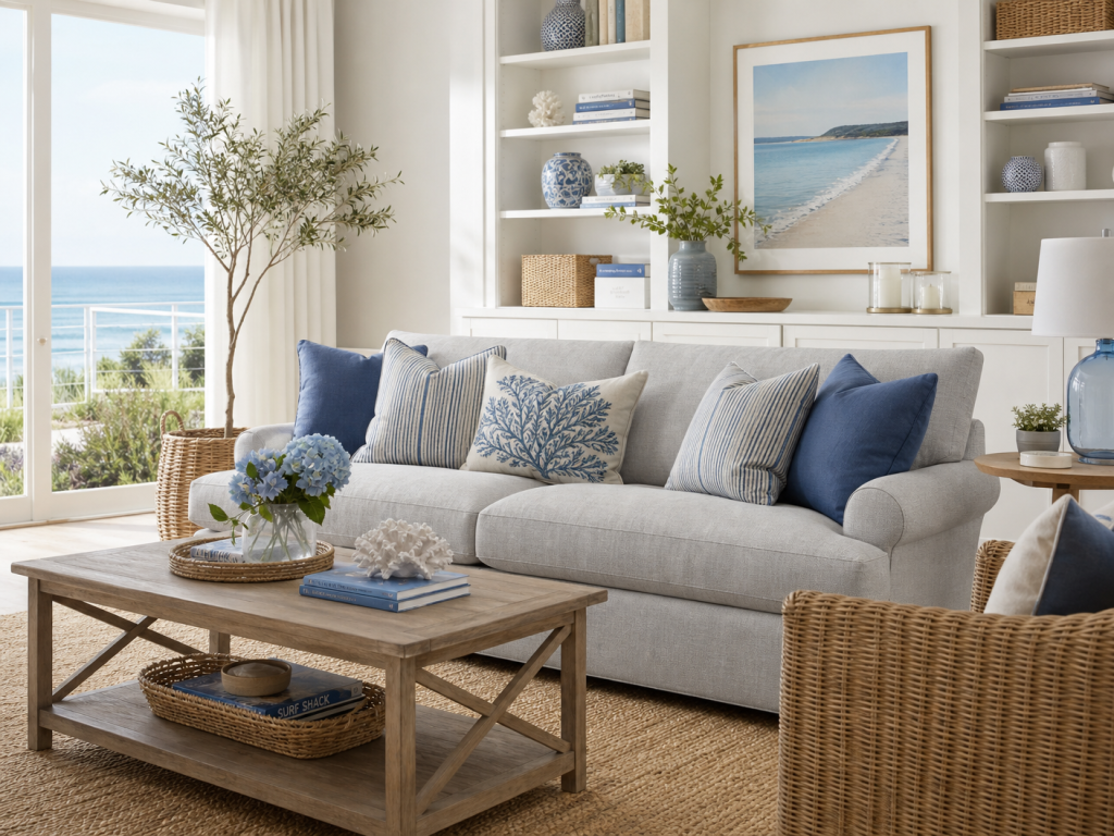 curved boucle sofa